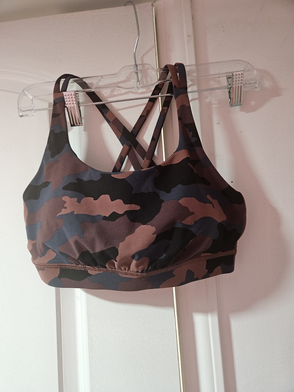 lululemon Sport Brown & Black Camo Strappy Sports Bra